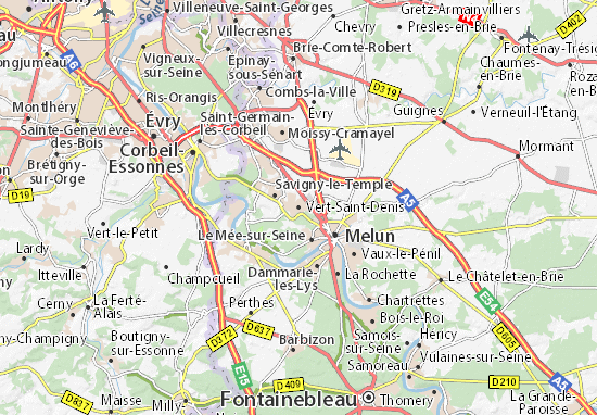 Kaart Plattegrond Vert-Saint-Denis