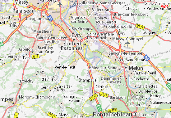 Carte-Plan Le Coudray-Montceaux
