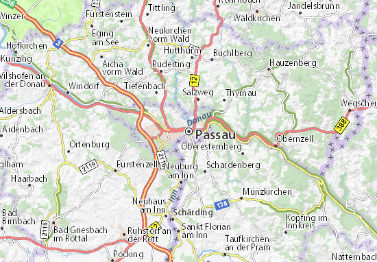 passau karta Map of Passau   Michelin Passau map   ViaMichelin passau karta