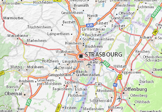 Kaart Plattegrond Strasbourg