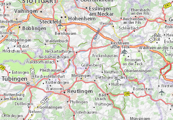 Karte Stadtplan Großbettlingen