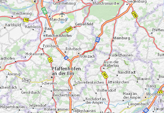 Karte Stadtplan Jebertshausen