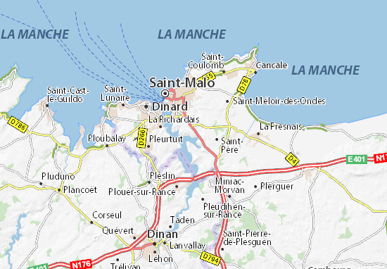 Kaart Plattegrond Saint-Jouan-des-Guérets