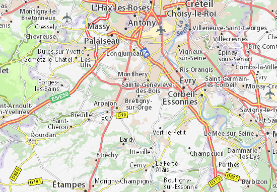 Mapa Brétigny-sur-Orge