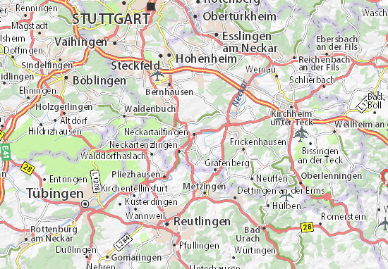 Kaart Plattegrond Neckartailfingen