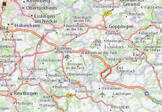 Karte Stadtplan Weilheim an der Teck