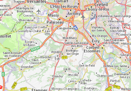Karte Stadtplan Leuville-sur-Orge