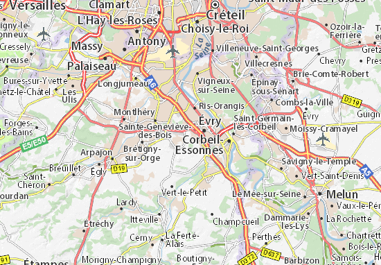 Karte Stadtplan Courcouronnes