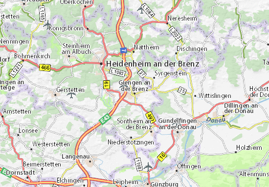 Karte Stadtplan Giengen an der Brenz