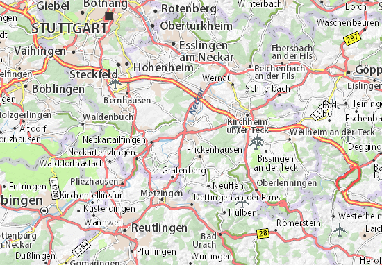 Karte Stadtplan Nürtingen