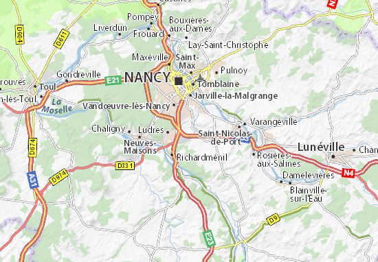 Kaart Plattegrond Fléville-devant-Nancy