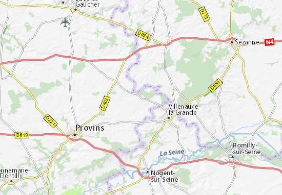 Karte Stadtplan Louan-Villegruis-Fontaine