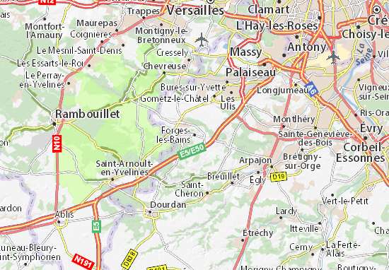 Karte Stadtplan Forges-les-Bains