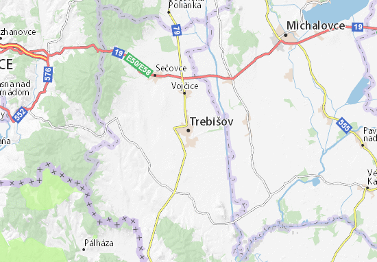 Kaart Plattegrond Trebišov