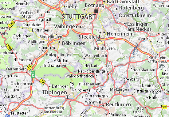 Karte Stadtplan Waldenbuch