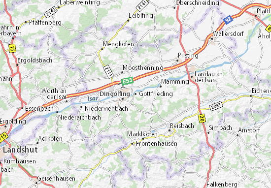 Karte Stadtplan Gottfrieding