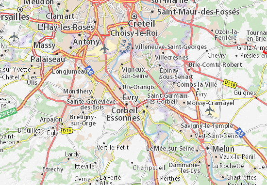 Kaart Plattegrond Soisy-sur-Seine