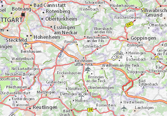 Karte Stadtplan Kirchheim unter Teck