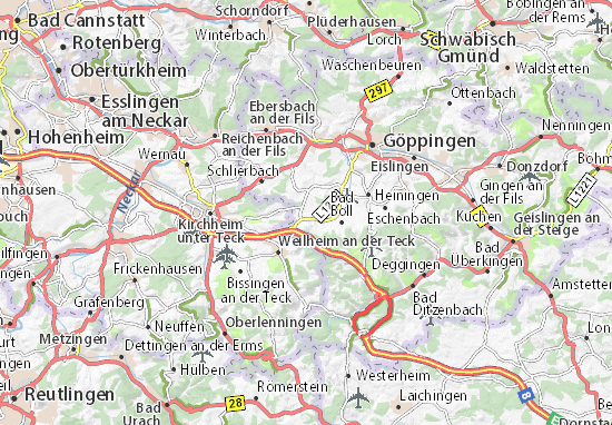 Karte Stadtplan Zell unter Aichelberg