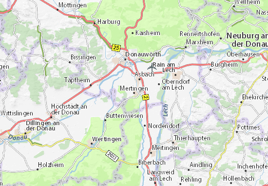 Karte Stadtplan Mertingen