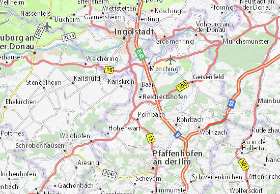 Karte Stadtplan Reichertshofen