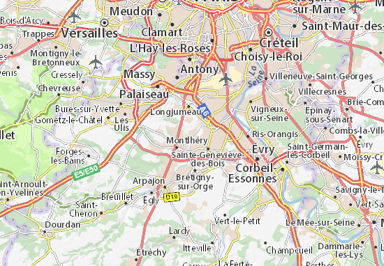 Kaart Plattegrond Villiers-sur-Orge