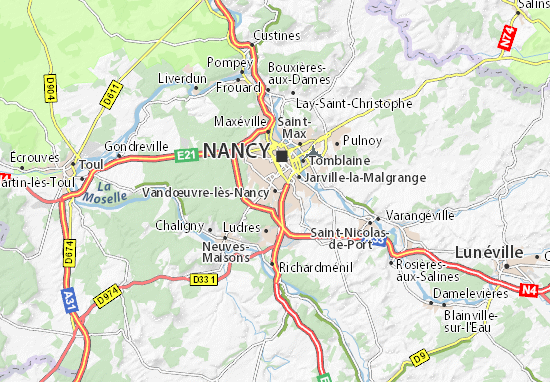 Karte Stadtplan Vandœuvre-lès-Nancy