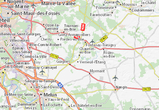 Mapa Chaumes-en-Brie