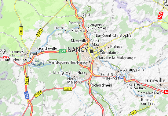 Kaart Plattegrond Villers-lès-Nancy