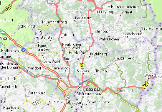 Karte Stadtplan Hutthurm