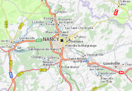 Kaart Plattegrond Jarville-la-Malgrange