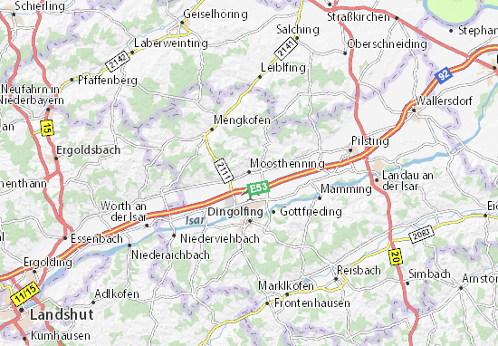 Karte Stadtplan Moosthenning