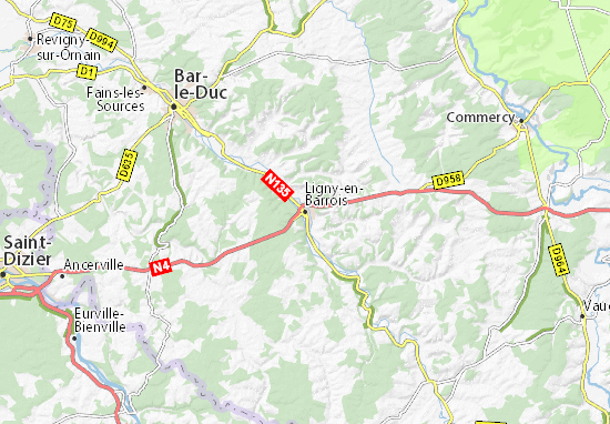 Mapa Ligny-en-Barrois