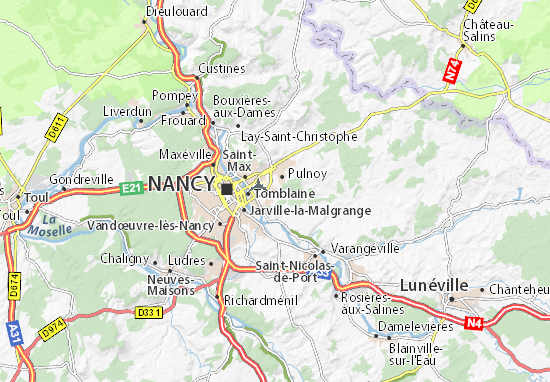 Kaart Plattegrond Saulxures-lès-Nancy