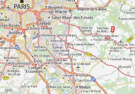 Karte Stadtplan Brie-Comte-Robert