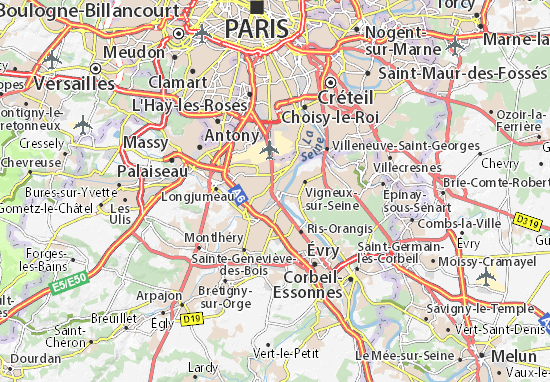 Karte Stadtplan Juvisy-sur-Orge