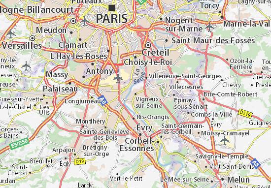 Karte Stadtplan Vigneux-sur-Seine