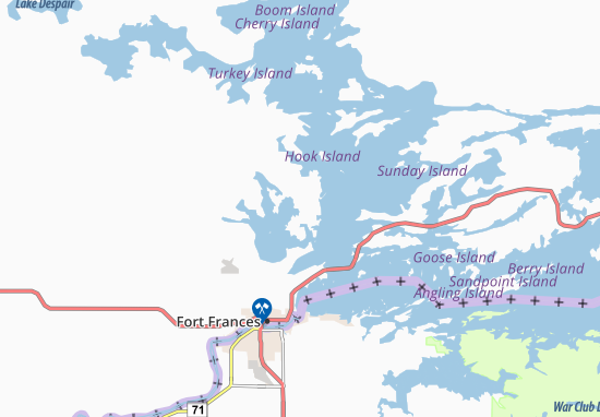 Mapa Rainy Lake 18C