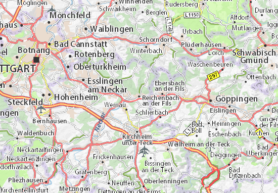 Karte Stadtplan Reichenbach an der Fils