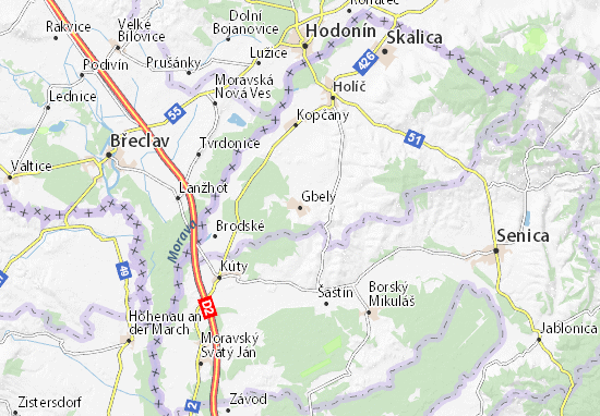 Karte Stadtplan Gbely