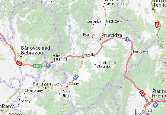 Karte Stadtplan Nováky