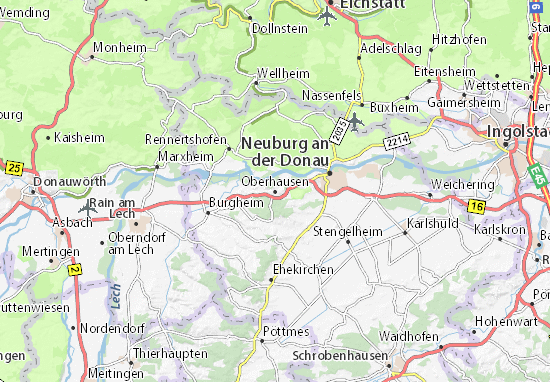 Karte Stadtplan Oberhausen