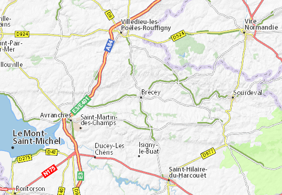 Karte Stadtplan Brécey