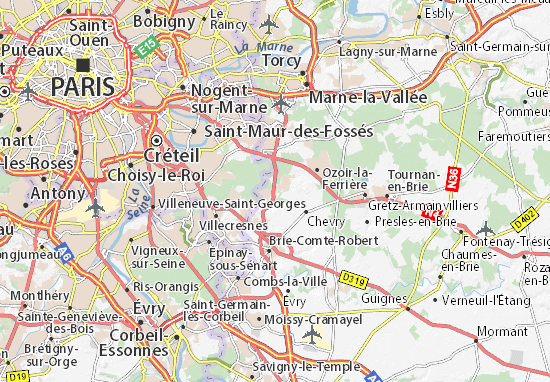 Karte Stadtplan Lésigny