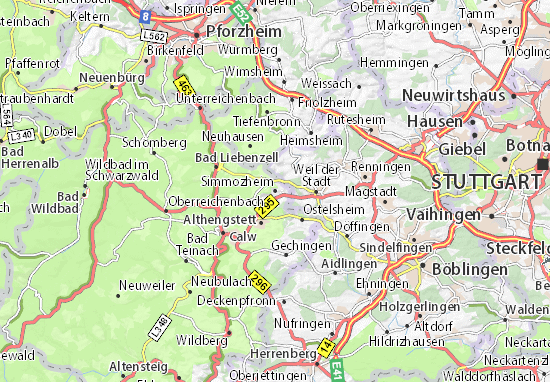 Karte Stadtplan Simmozheim