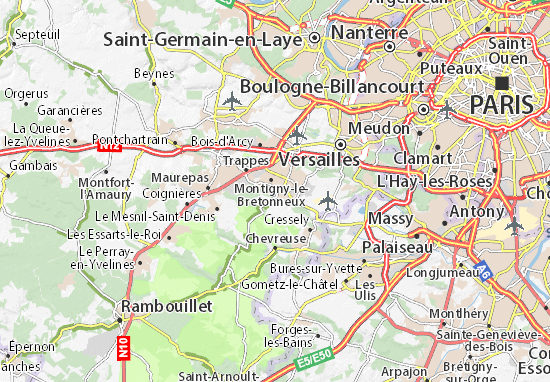 Kaart Plattegrond Voisins-le-Bretonneux