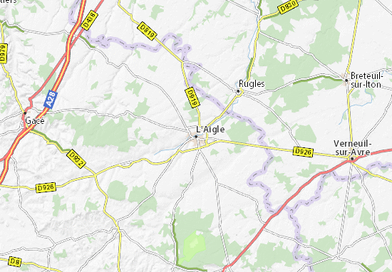 L'Aigle Commune France French Travel Map  #45489 Aigle Glass Placemat 20x25 cm 