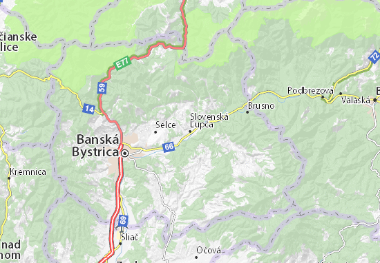 Kaart Plattegrond Slovenská Ľupča