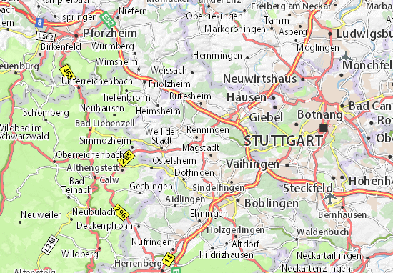 Karte Stadtplan Renningen