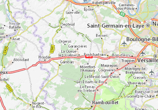 Carte-Plan La Queue-lez-Yvelines